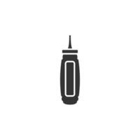Yellow Mustard Bottle Silhouette Icon on White Background vector
