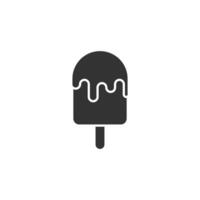 Silhouette Ice Cream Icon with Melting Details on White Background vector