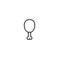 Outline Illustration of a Single Chicken Leg Drumstick Isolated on White vector