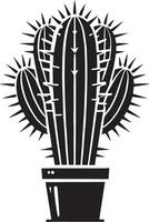 Captivating big cactus shadow design on a clean white surface vector