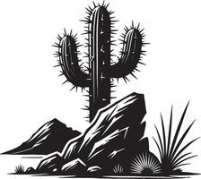 Majestic cactus shadow design on a plain white surface vector