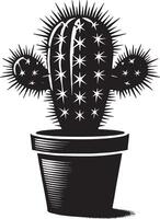 Textured cactus shape design on a pristine white canvas vector