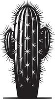 Bold and classic cactus shadow on a white canvas vector