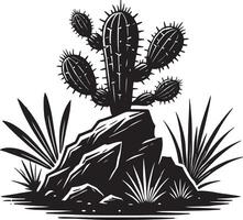 Unique cactus shape illustration on a white canvas vector