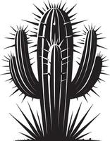 Timeless big cactus shadow illustration on clean white background vector