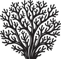 Unique coral reef structure silhouette on plain white vector