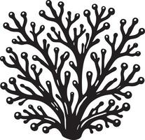 Flowing sea coral shadow artwork isolated on white vector