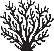 Refined underwater coral reef silhouette on white background vector