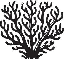 Simple coral reef silhouette illustration on white background vector