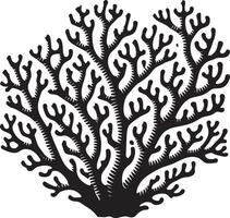 Vibrant sea coral silhouette on a white backdrop vector