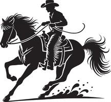 Dynamic cowboy shape icon on white cowboy theme vector