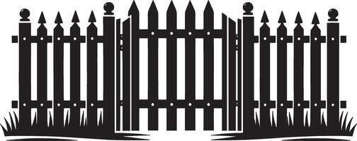 Dynamic garden fence shadow illustration on a pure white canvas vector
