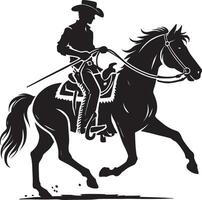 Iconic cowboy shape symbol on a clear white backdrop vector