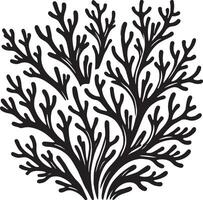Graceful underwater coral design silhouette on white background vector