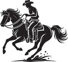Clean cowboy shape design in silhouette on white vector