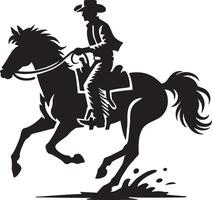 Unique cowboy figure shadow illustration on a crisp white background vector