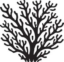 Delicate coral silhouette illustration on a clean white background vector