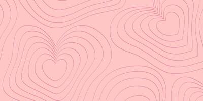 pink background with heart line pattern. template design for banner, greeting card, poster, cover, web, social media. vector