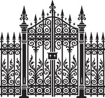 Decorative garden fence shadow design on a crisp white canvas vector