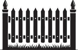 Bold and classic garden fence shadow on a white canvas vector