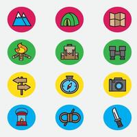 hiking icon with color good for element design, outdoor icon, ui design, web design, etc vector
