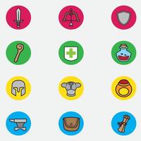 set of game rpg with color good for symbol, logo, UI, element design vector