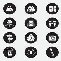 camping icon good for element design, outdoor icon, ui design, web design, silhouette design, etc vector