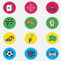 set of game category icon with color good for symbol, logo, element design, app icons, web icon, website icons vector