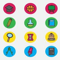 school icon with color good for element design, education icon, ui design, web design, etc vector