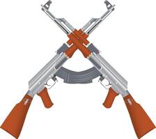 Ak-47 Crossed Assault Rifles Design . vector