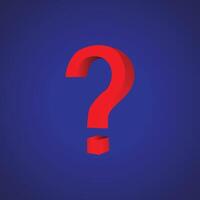 Red question icon vector
