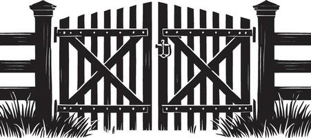 Intricate garden fence silhouette design isolated on white vector