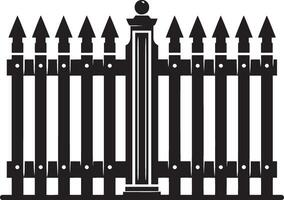 Bold garden fence shadow illustration on a blank white surface vector