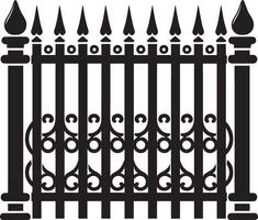 Graceful garden fence shadow design on pure white background vector