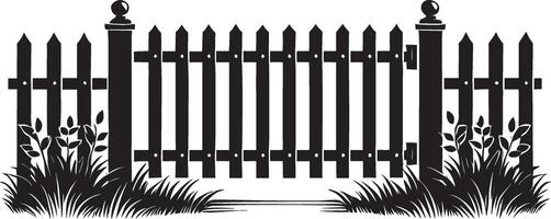 Minimalist garden fence shadow illustration on a crisp white backdrop vector