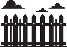 Simple garden fence shape illustration on clean white vector