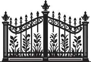 Artistic garden fence shadow illustration on a white canvas vector