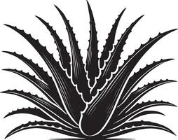 Simple aloe vera shape artwork isolated on a clean white backdrop vector