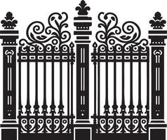 Elegant garden fence shadow design on white background vector