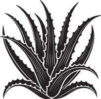 Elegant aloe vera silhouette design on a white background plant icon vector