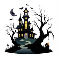 Premium Halloween clipart featuring spooky skeletons, flying bats, and creepy elements for creative use. vector