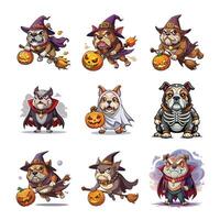 Halloween Day clipart set with creative designs of spooky elements for printing, merchandise, or digital downloads. vector
