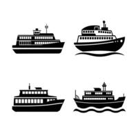 Four different types of boats on a white background vector