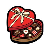 Valentine's day gift box with chocolates and candies vector