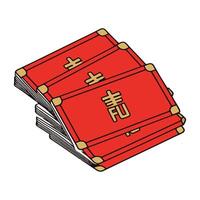 A red book with chinese characters on it vector