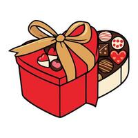 Valentine's day gift box with chocolates vector