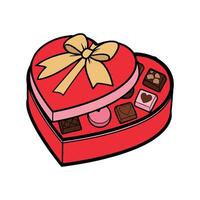 Valentine's day gift box with chocolates illustration vector