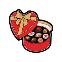 Valentine's day gift box with chocolates vector