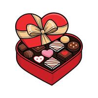 Valentine's day gift box with chocolates and candies vector