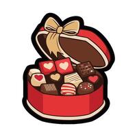 Valentine's day gift box with chocolates and candies vector